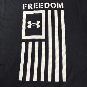 Under Armour Freedom Black Tee Men’s S Loose Fit 1370810 EUC